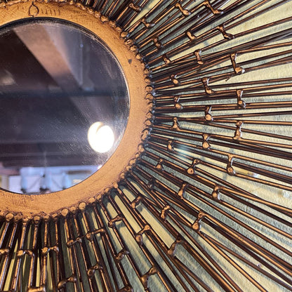 Matte Gold Sunburst Mirror Decor