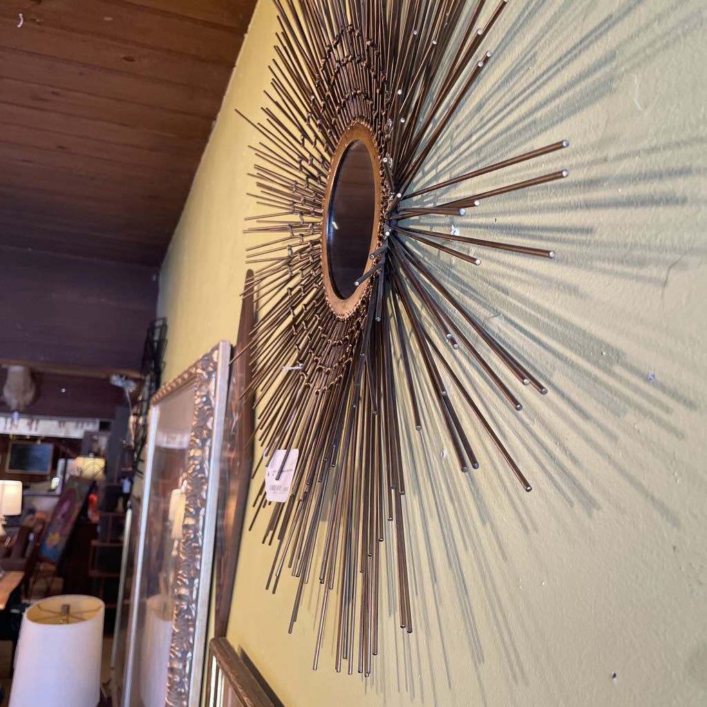 Matte Gold Sunburst Mirror Decor