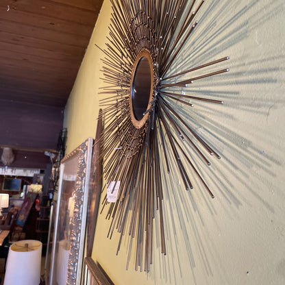 Matte Gold Sunburst Mirror Decor