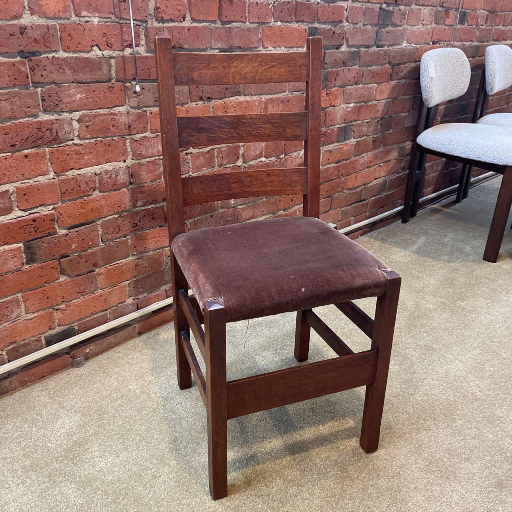 STICKLEY Ladder Back Vintage Chair w/ Mohair Seat
