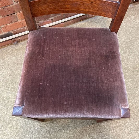 STICKLEY Ladder Back Vintage Chair w/ Velvet Seat C DINING CHAIRS