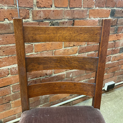 STICKLEY Ladder Back Vintage Chair w/ Velvet Seat C DINING CHAIRS