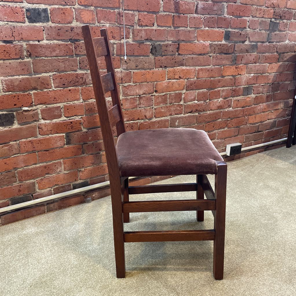 STICKLEY Ladder Back Vintage Chair w/ Velvet Seat C DINING CHAIRS