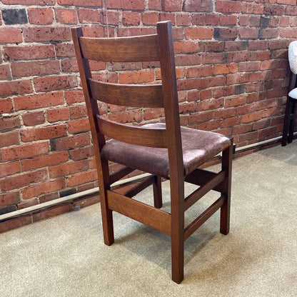 STICKLEY Ladder Back Vintage Chair w/ Velvet Seat C DINING CHAIRS