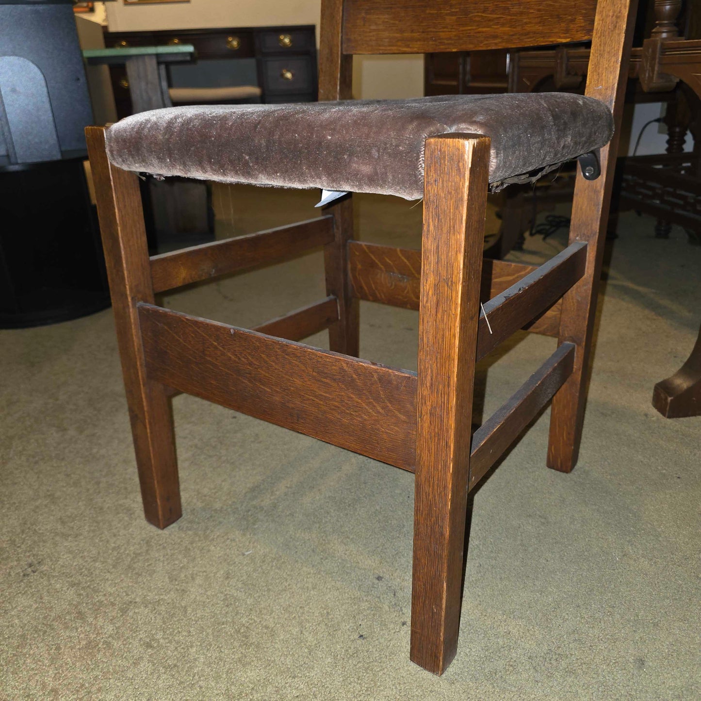 STICKLEY Ladder Back Vintage Chair w/ Mohair Seat