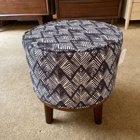 Black & White Zig Zag Footed Stool C STOOLS