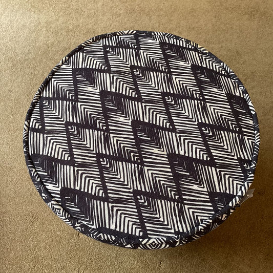 Black & White Zig Zag Footed Stool C STOOLS