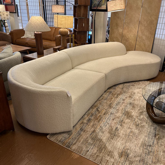 White Boucle 2 Piece Sectional U SOFAS