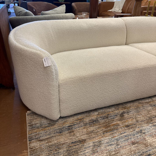 White Boucle 2 Piece Sectional U SOFAS