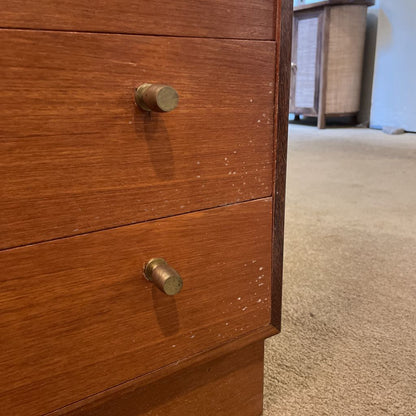 MCM Teak Wall Unit with Smoked Glass Doors & Drop Down Shelf AS IS C BOOKSHELVES