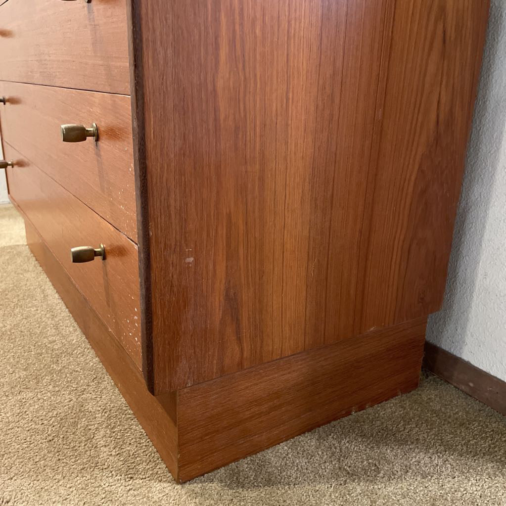 MCM Teak Wall Unit with Smoked Glass Doors & Drop Down Shelf AS IS C BOOKSHELVES