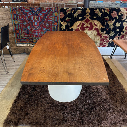 MCM Pedestal Walnut Low Surfboard Dining Table C DINING TABLES