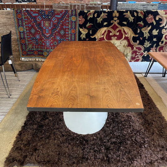MCM Pedestal Walnut Low Surfboard Dining Table C DINING TABLES
