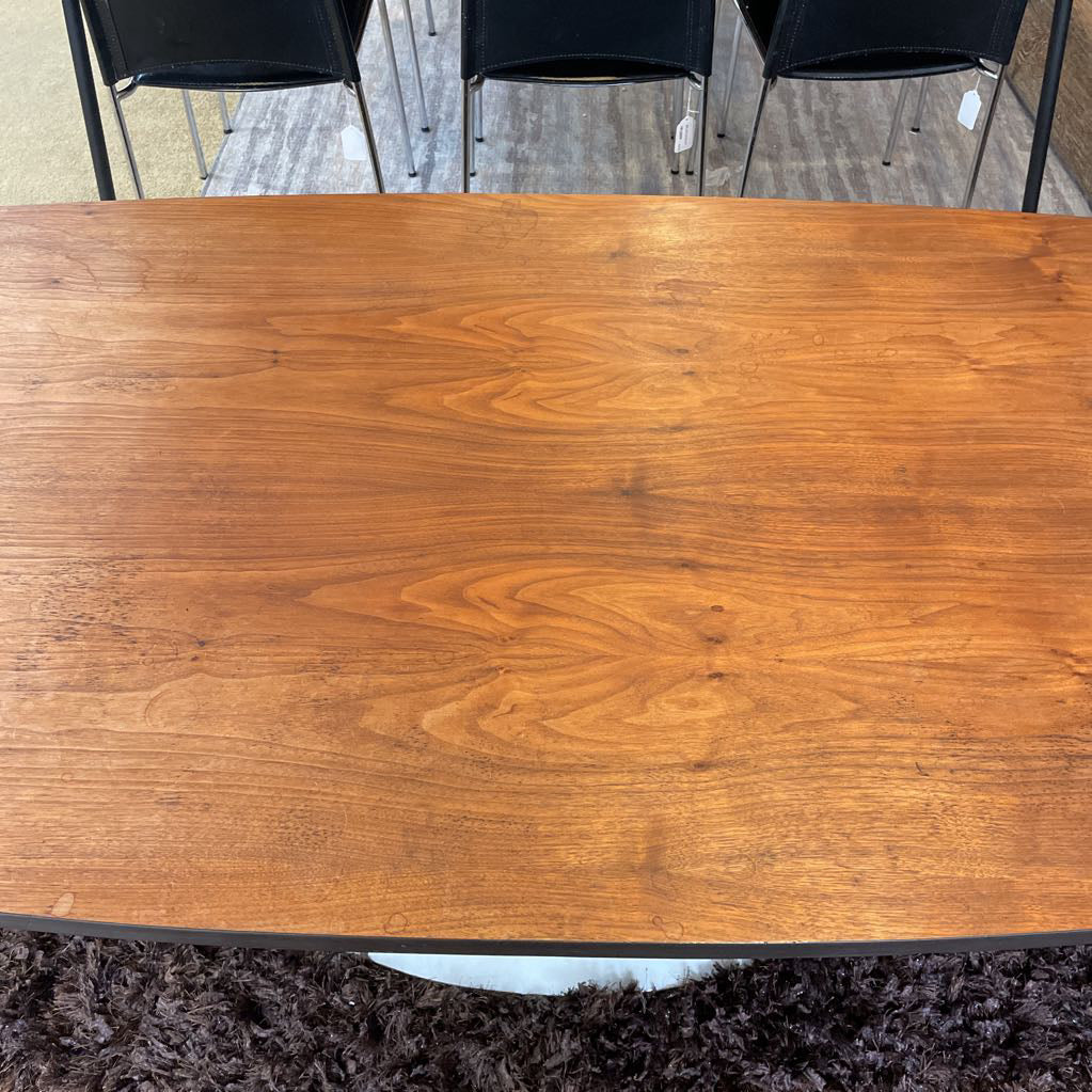 MCM Pedestal Walnut Low Surfboard Dining Table C DINING TABLES