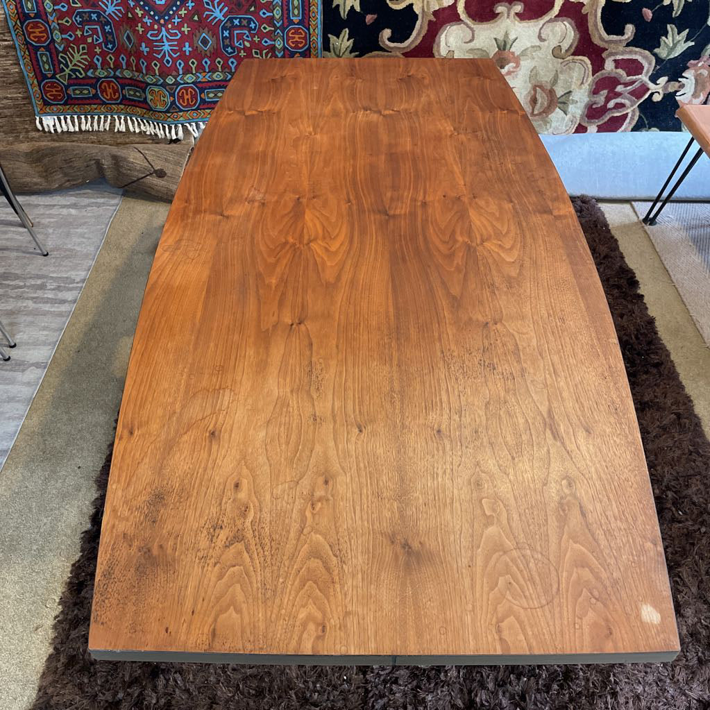 MCM Pedestal Walnut Low Surfboard Dining Table C DINING TABLES