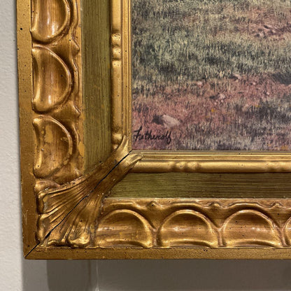House Nestled in Valley Photo in Large Scalloped Frame