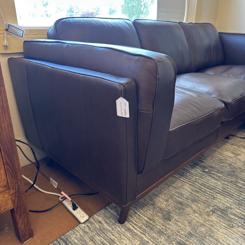 Karlstad Mocha Leather RAF Chaise Sectional