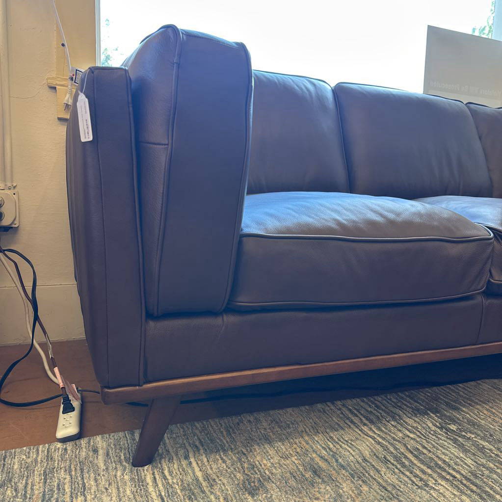 Karlstad Mocha Leather RAF Chaise Sectional
