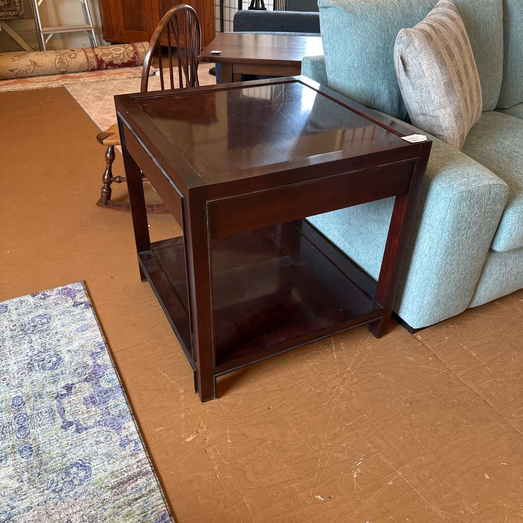 Oversized Square Wood Side Table (AS IS) C SIDE TABLES