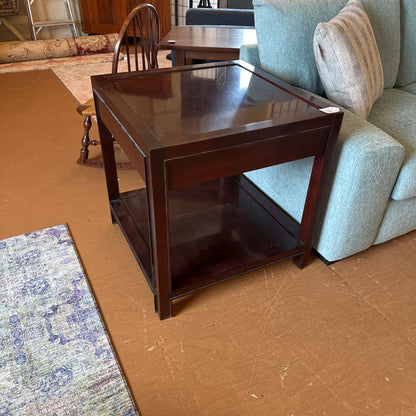 Oversized Square Wood Side Table (AS IS) C SIDE TABLES