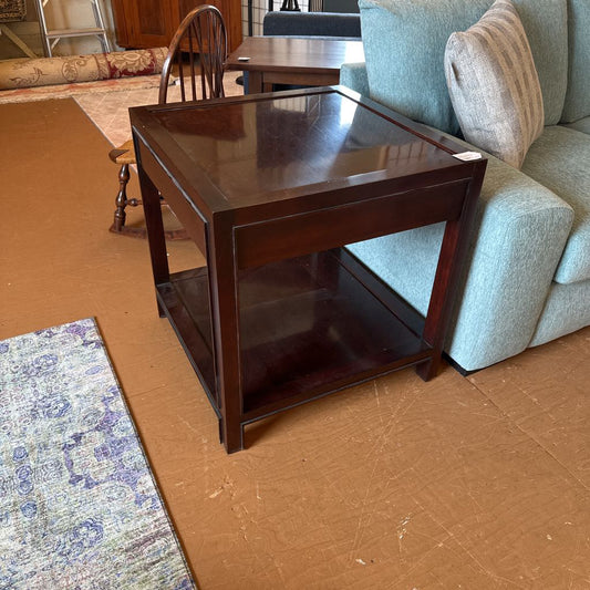 Oversized Square Wood Side Table (AS IS) C SIDE TABLES