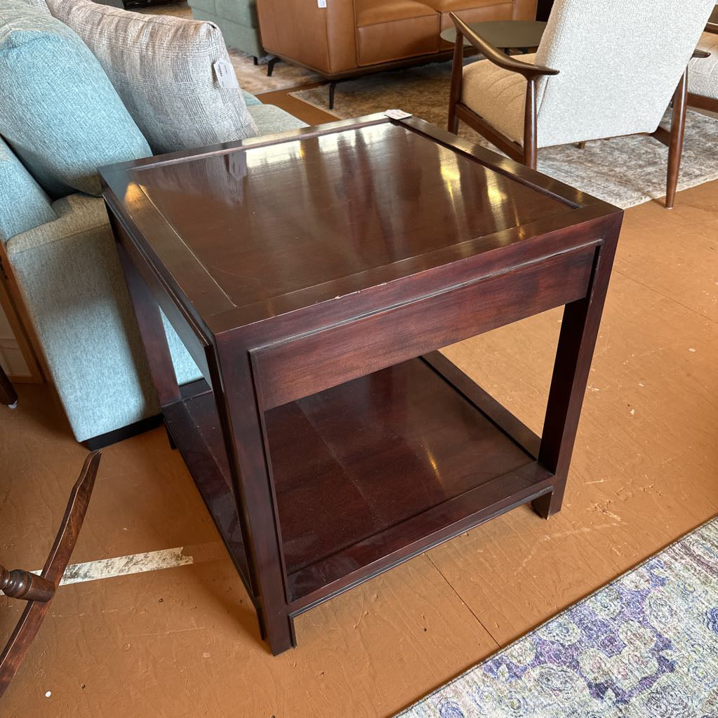 Oversized Square Wood Side Table (AS IS) C SIDE TABLES
