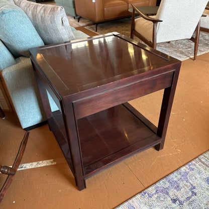 Oversized Square Wood Side Table (AS IS) C SIDE TABLES