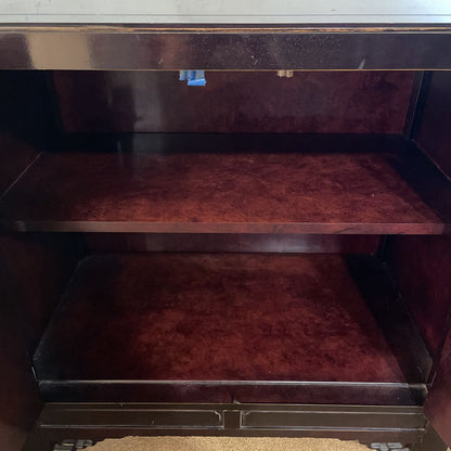Dark Lacquered Wood w/ Gold Accent Two Door Cabinet C CABINETS