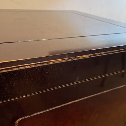 Dark Lacquered Wood w/ Gold Accent Two Door Cabinet C CABINETS