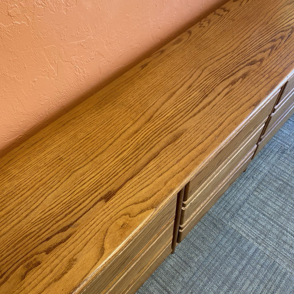 9 Drawer Oak Lowboy C LOWBOYS
