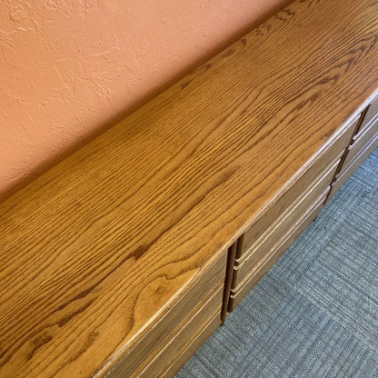 9 Drawer Oak Lowboy C LOWBOYS
