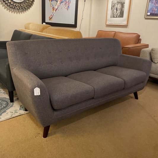 3 Seat Button Back Blue Gray Sofa U SOFAS