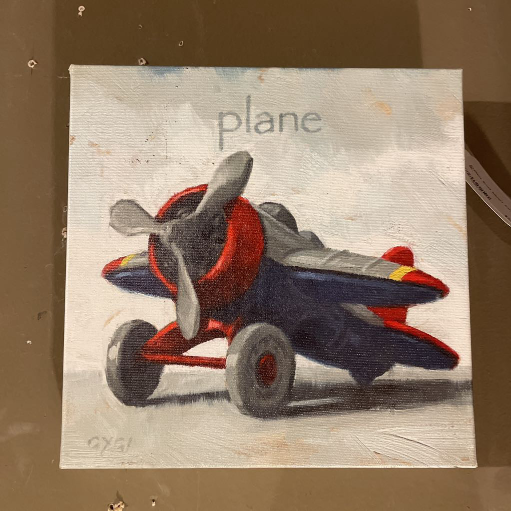 Airplane Small Square Canvas Art