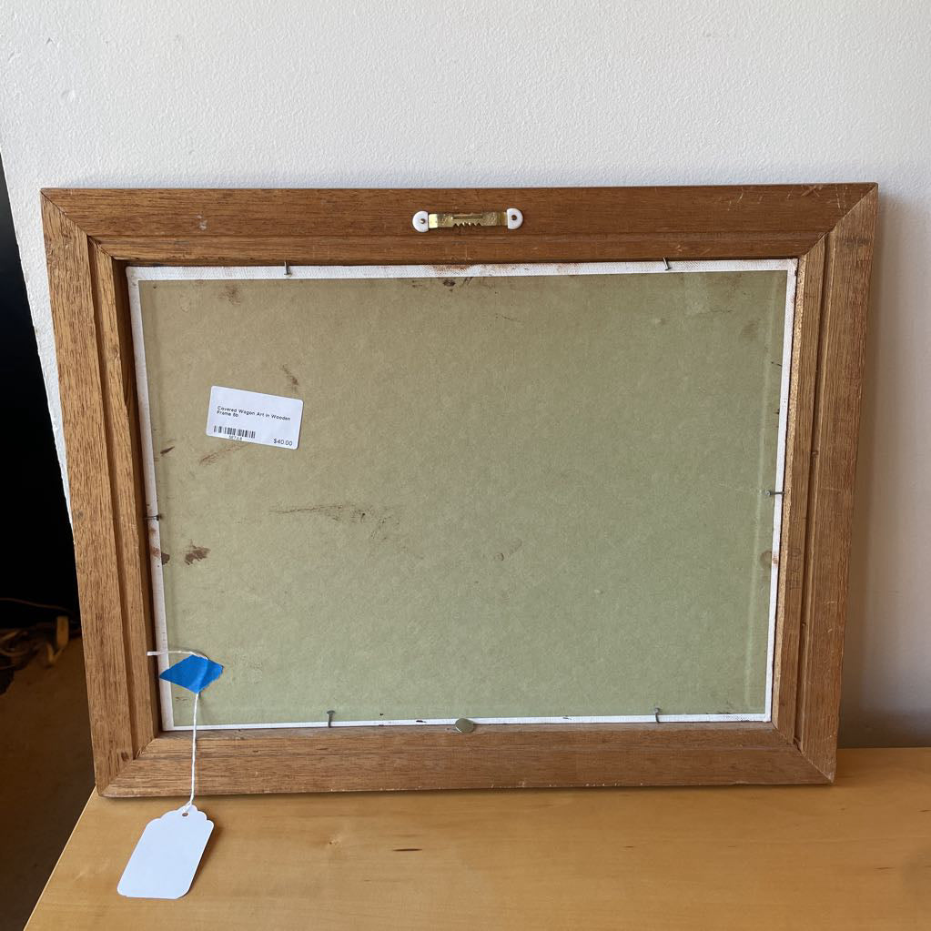 Covered Wagon Art in Wooden Frame