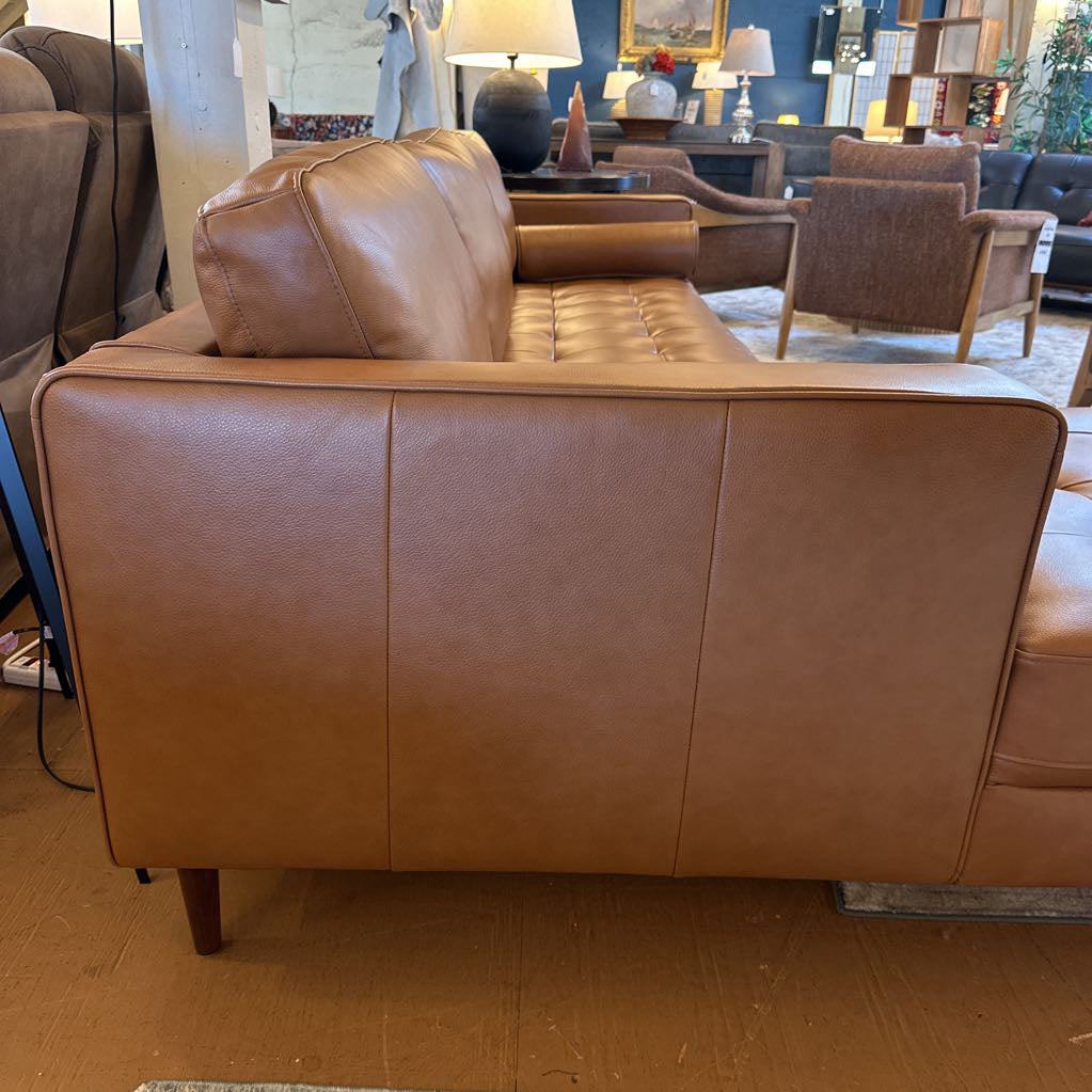 Malmo Chestnut Leather LAF Chaise Sectional U SECTIONALS LAF