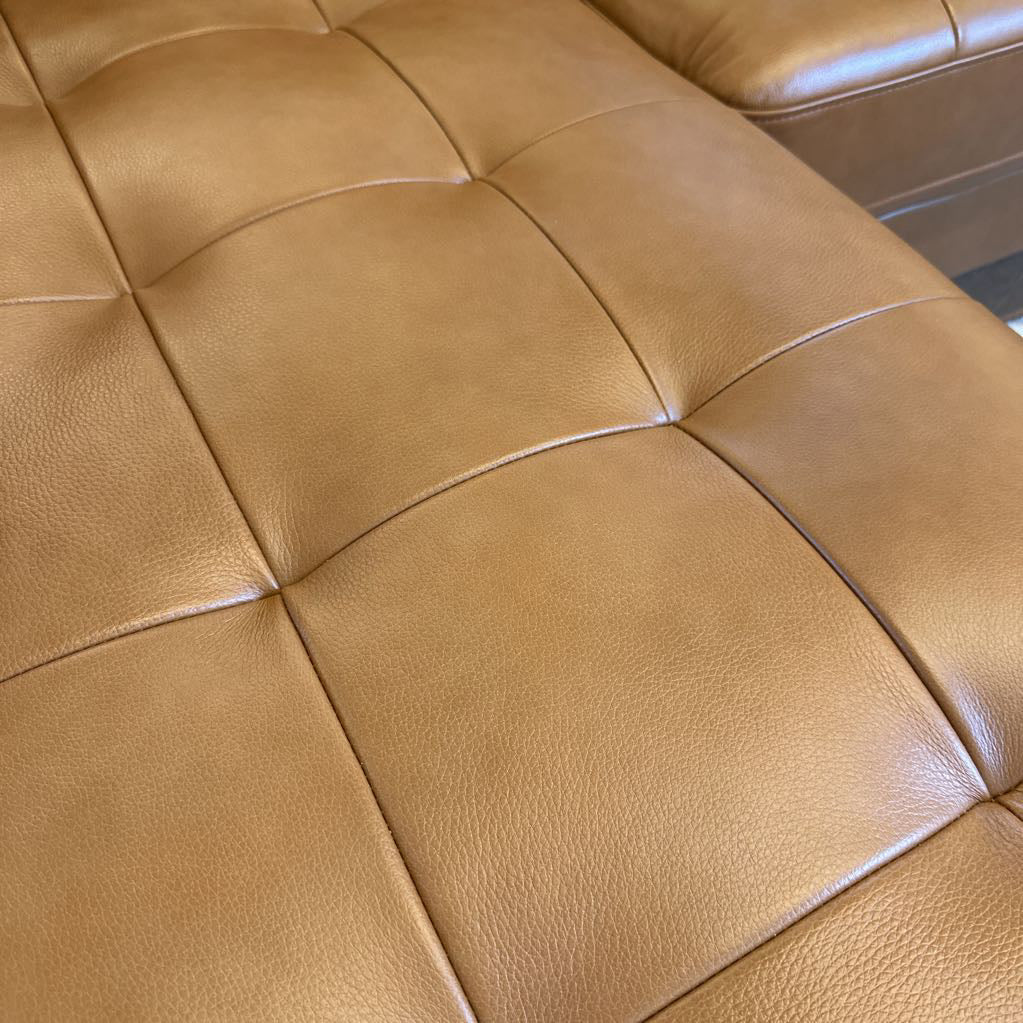 Malmo Chestnut Leather LAF Chaise Sectional U SECTIONALS LAF