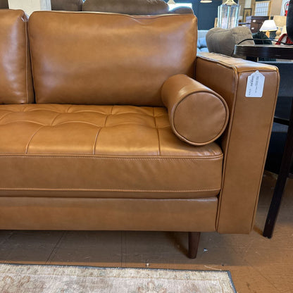Malmo Chestnut Leather LAF Chaise Sectional U SECTIONALS LAF