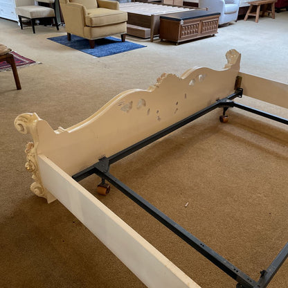 Ornate Rococo Style Queen Bed Frame w/ Floral Motifs C BED FRAMES