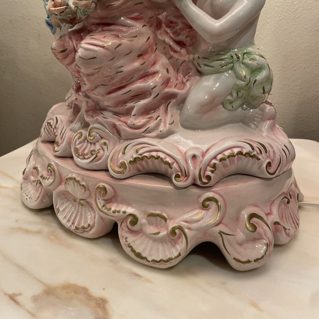 Italian Capodimonte Pink Cherub Table Lamp – Ballard Consignment
