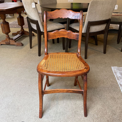 Rattan Seat Vintage Scalloped Ladder Back Dining Chairs SET of 4 C DINING CHAIRS