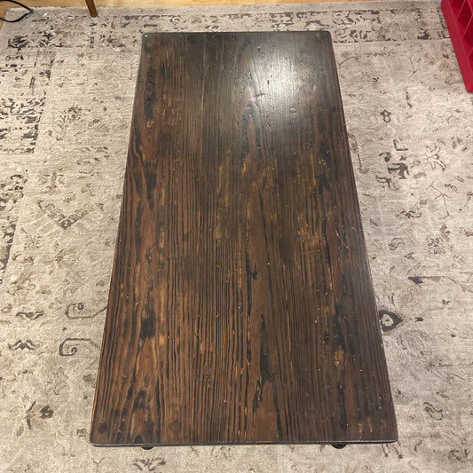 Dark Wood Rectangular Turn Leg Coffee Table C COFFEE TABLES