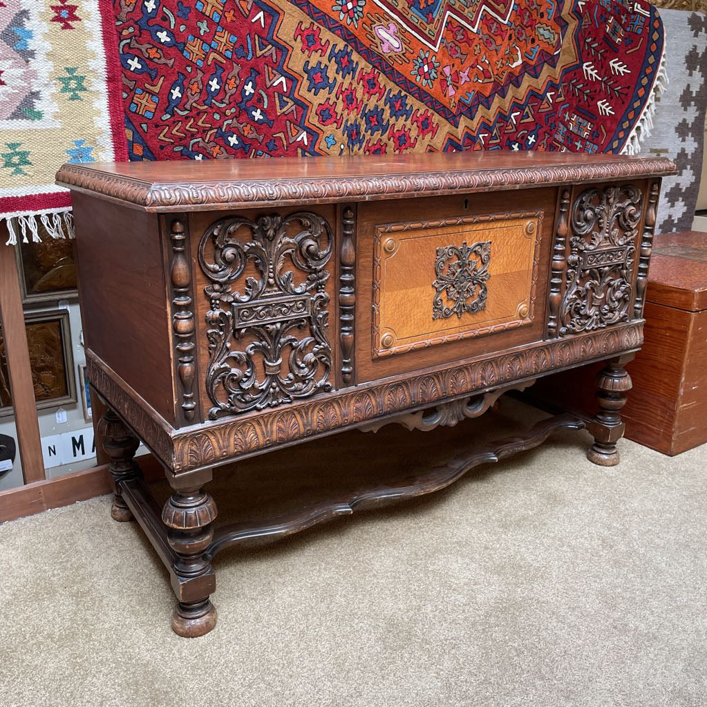 Cedar-Lined Intricately Carved Chest C CABINETS