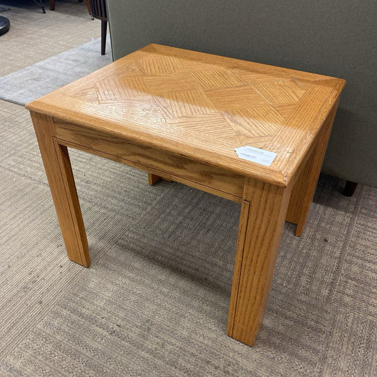 Oak Parquet Check Side Table C SIDE TABLES