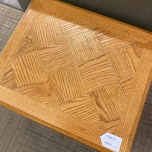 Oak Parquet Check Side Table C SIDE TABLES