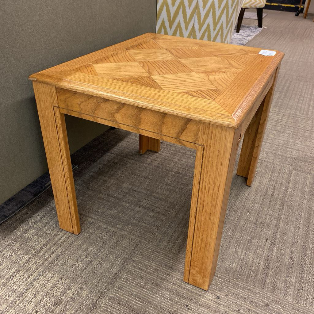 Oak Parquet Check Side Table C SIDE TABLES