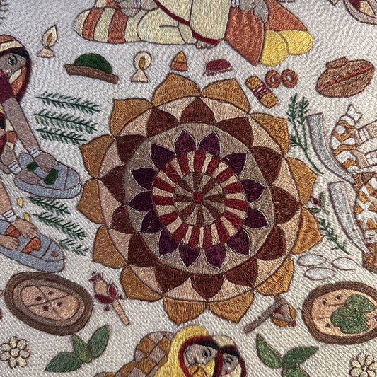 Mandala Brown Frame Embroidery Art ART