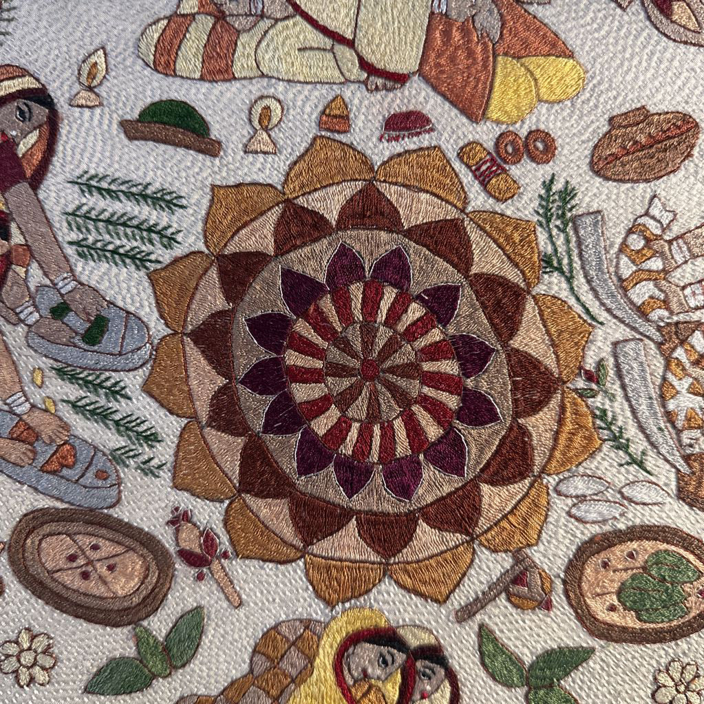 Mandala Brown Frame Embroidery Art ART