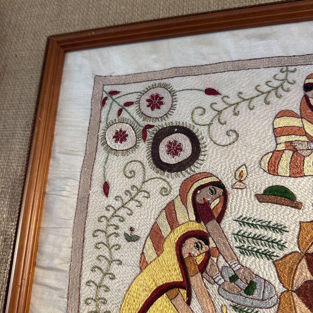 Mandala Brown Frame Embroidery Art ART