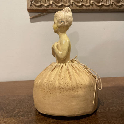 1920's Chalkware Doll Pincushion w/ Sawdust Fill UNIQUE FINDS