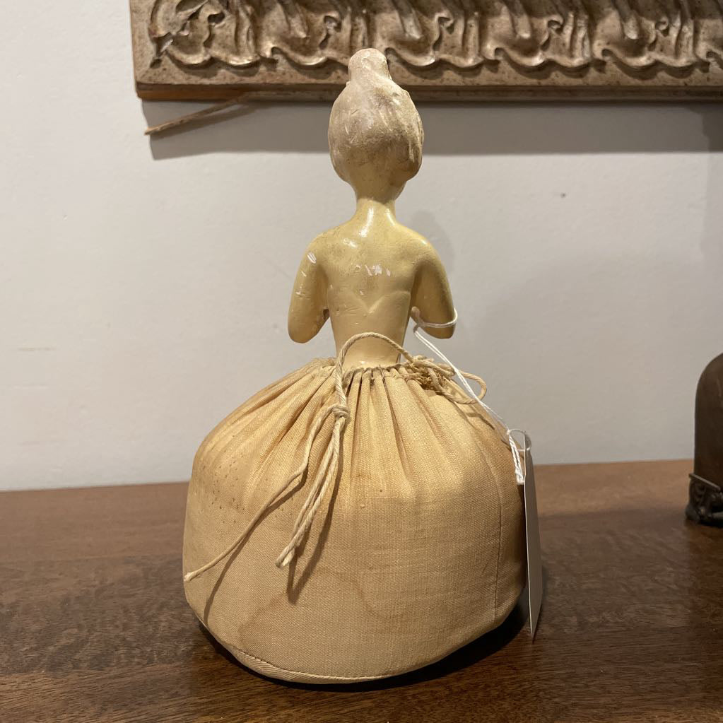 1920's Chalkware Doll Pincushion w/ Sawdust Fill UNIQUE FINDS